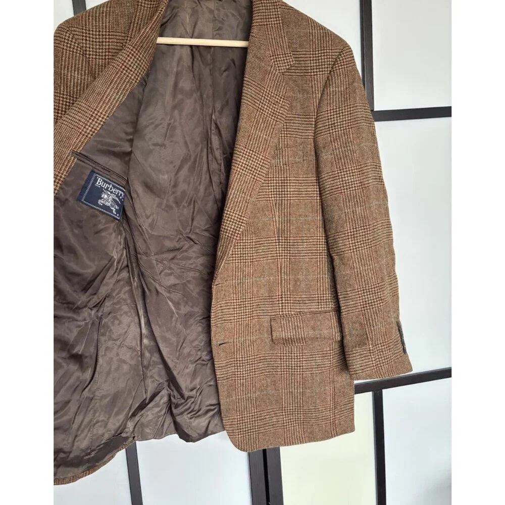 Burberrys Plaid Blazer‎ Camel Hair Dark Academia Old Money Equestrian